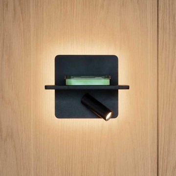 Ideal Lux - LED sieninis kryptinis šviestuvas PIANO LED/10W/230V CRI 90 USB juodas