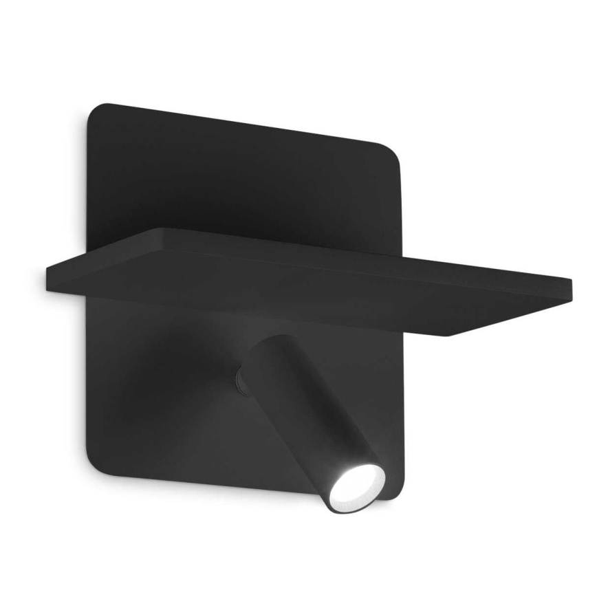 Ideal Lux - LED sieninis kryptinis šviestuvas PIANO LED/10W/230V CRI 90 USB juodas