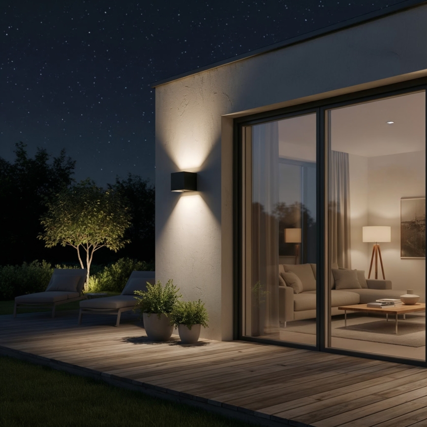 Ideal Lux - LED sieninis lauko šviestuvas ATOM LED/12W/230V CRI 90 IP54 juoda