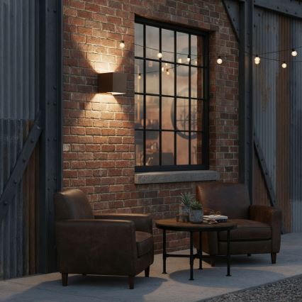 Ideal Lux - LED sieninis lauko šviestuvas ATOM LED/12W/230V CRI 90 IP54 ruda