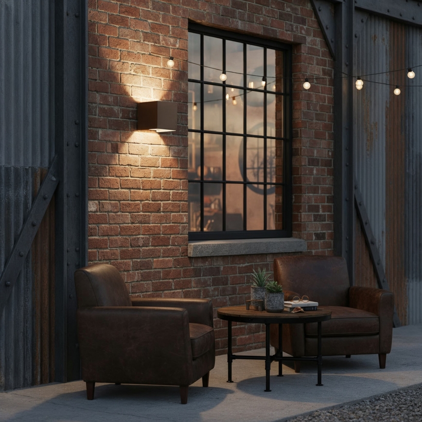 Ideal Lux - LED sieninis lauko šviestuvas ATOM LED/12W/230V CRI 90 IP54 ruda