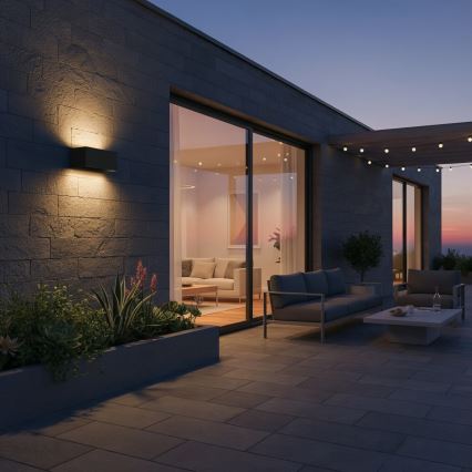 Ideal Lux - LED sieninis lauko šviestuvas ATOM LED/25W/230V CRI 90 IP54 juoda