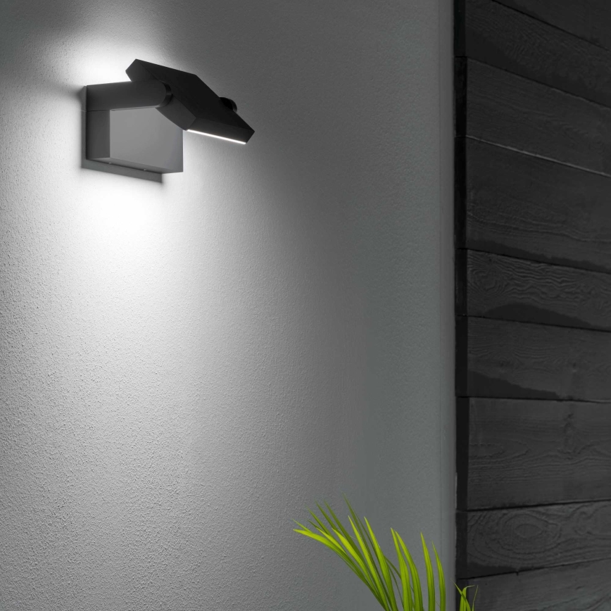 Ideal Lux - LED sieninis lauko šviestuvas SWIPE LED/21W/230V CRI 90 IP54 antracitas