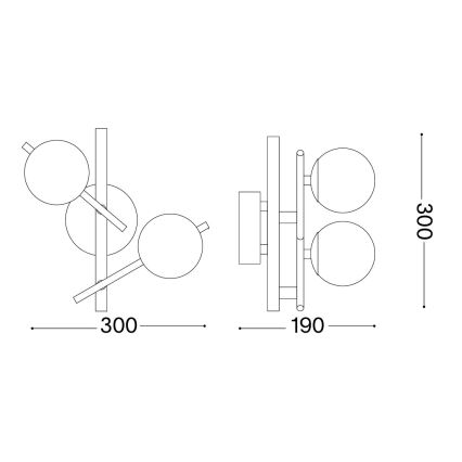 Ideal Lux - LED sieninis šviestuvas ATLAS 2xG9/3W/230V auksinis