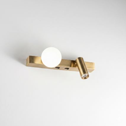 Ideal Lux - LED sieninis šviestuvas BINOMIO 2xLED/3W/230V CRI 90 žalvaris