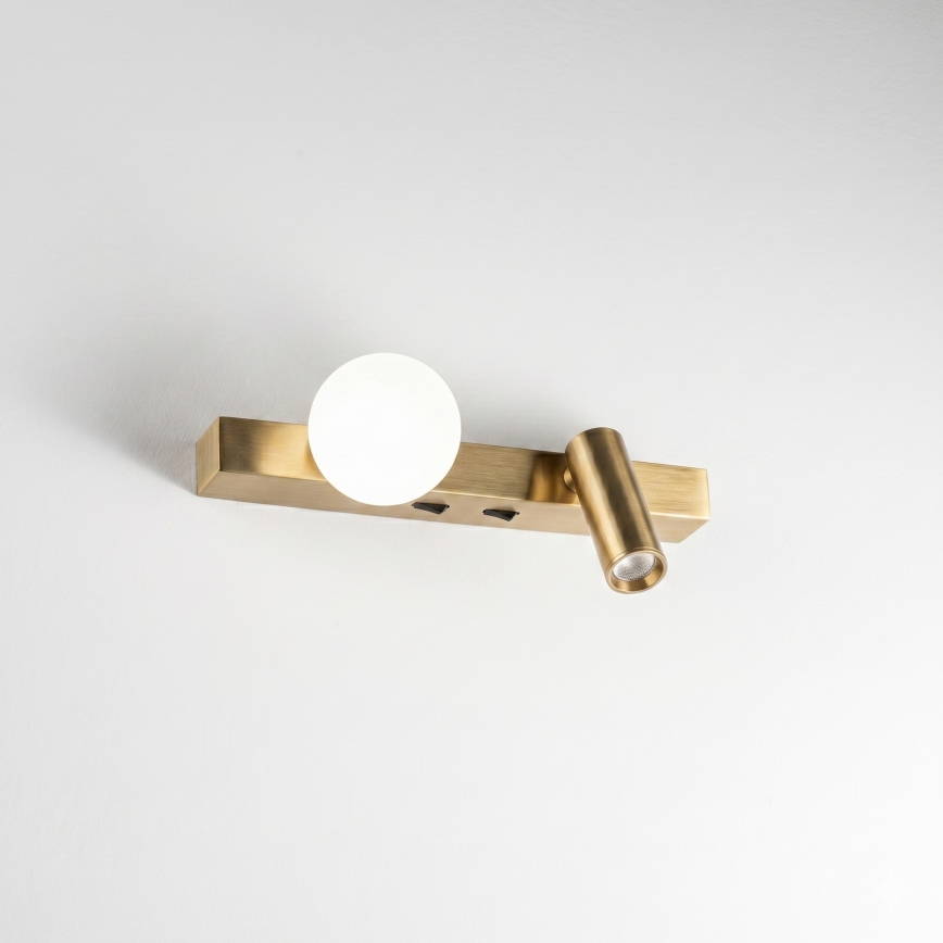 Ideal Lux - LED sieninis šviestuvas BINOMIO 2xLED/3W/230V CRI 90 žalvaris