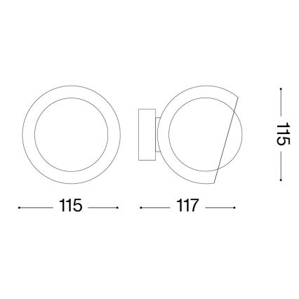 Ideal Lux - LED sieninis šviestuvas BLOOM 1xG9/3W/230V juodas