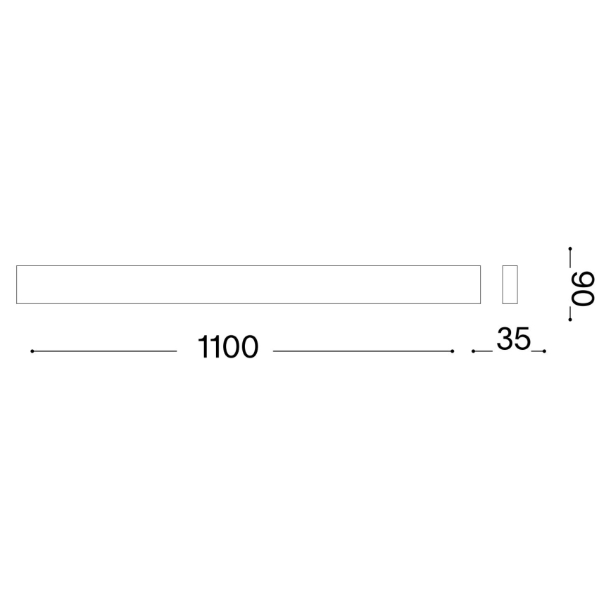 Ideal Lux - LED sieninis šviestuvas DELTA LED/37W/230V 4000K 110 cm CRI 90 juoda