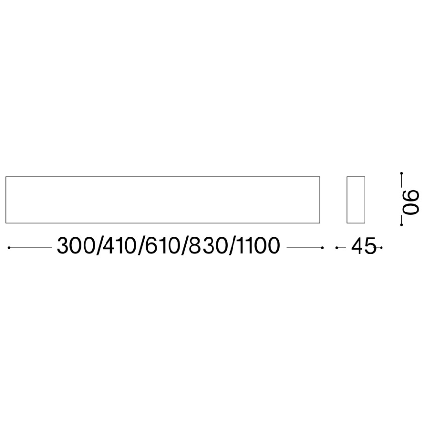 Ideal Lux - DELTA LED betoninis LED sieninis šviestuvas, 14W, 230V, 3000K, 41 cm, CRI 90