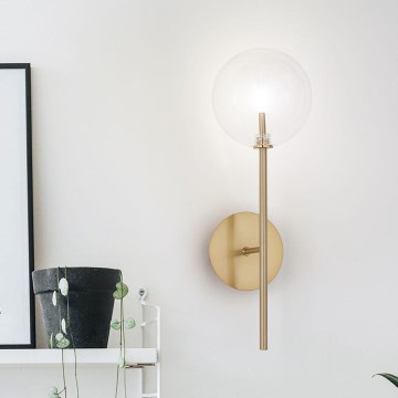 Ideal Lux - LED sieninis šviestuvas EQUINOXE 1xG4/2W/230V žalvaris/permatoma