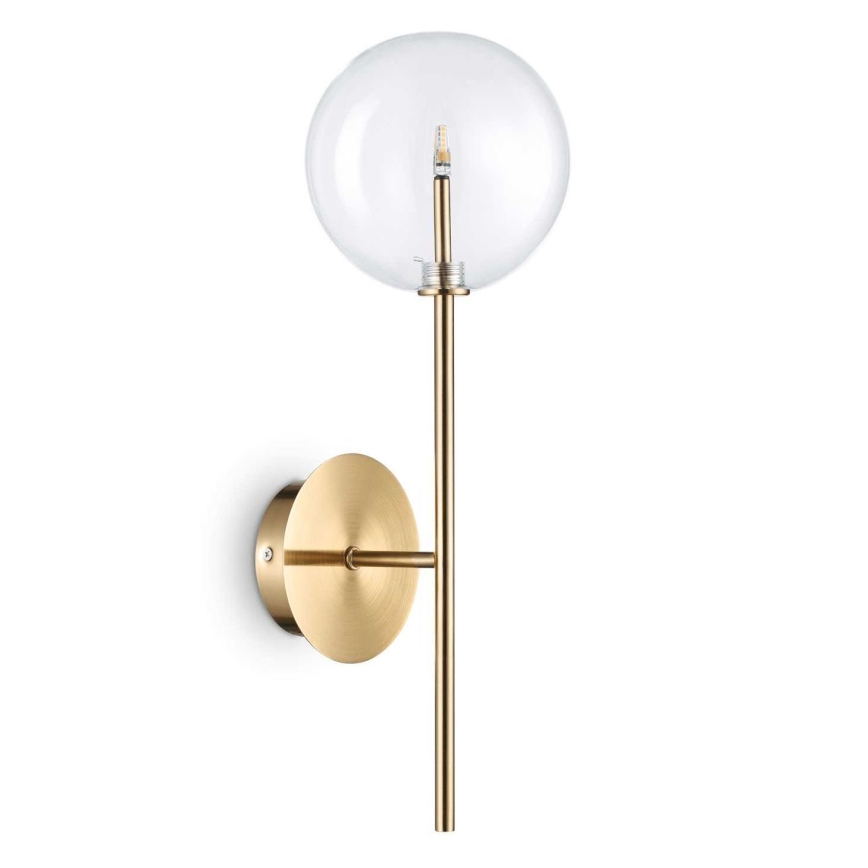 Ideal Lux - LED sieninis šviestuvas EQUINOXE 1xG4/2W/230V žalvaris/permatoma