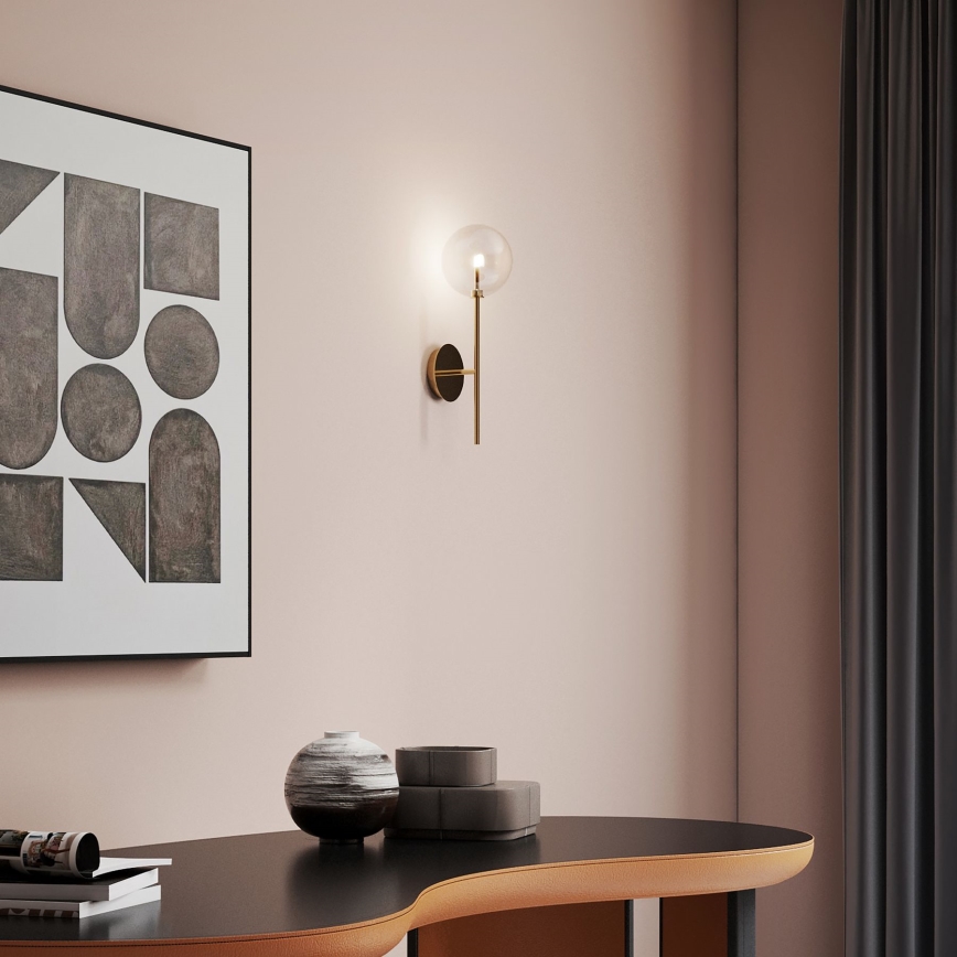 Ideal Lux - LED sieninis šviestuvas EQUINOXE 1xG4/2W/230V žalvaris/permatoma