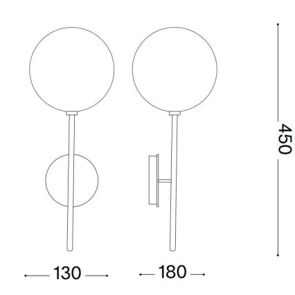 Ideal Lux - LED sieninis šviestuvas EQUINOXE 1xG4/2W/230V žalvaris/permatoma