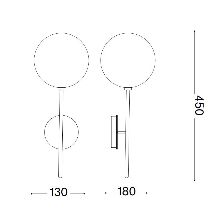 Ideal Lux - LED sieninis šviestuvas EQUINOXE 1xG4/2W/230V žalvaris/permatoma