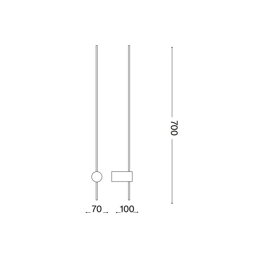 Ideal Lux - LED sieninis šviestuvas ESSENCE LED/12W/230V 2700K 70 cm CRI 90 juoda