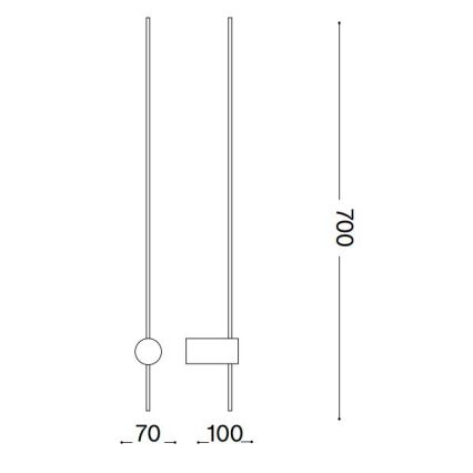 Ideal Lux - LED sieninis šviestuvas ESSENCE LED/12W/230V 2700K 70 cm CRI 90 juoda