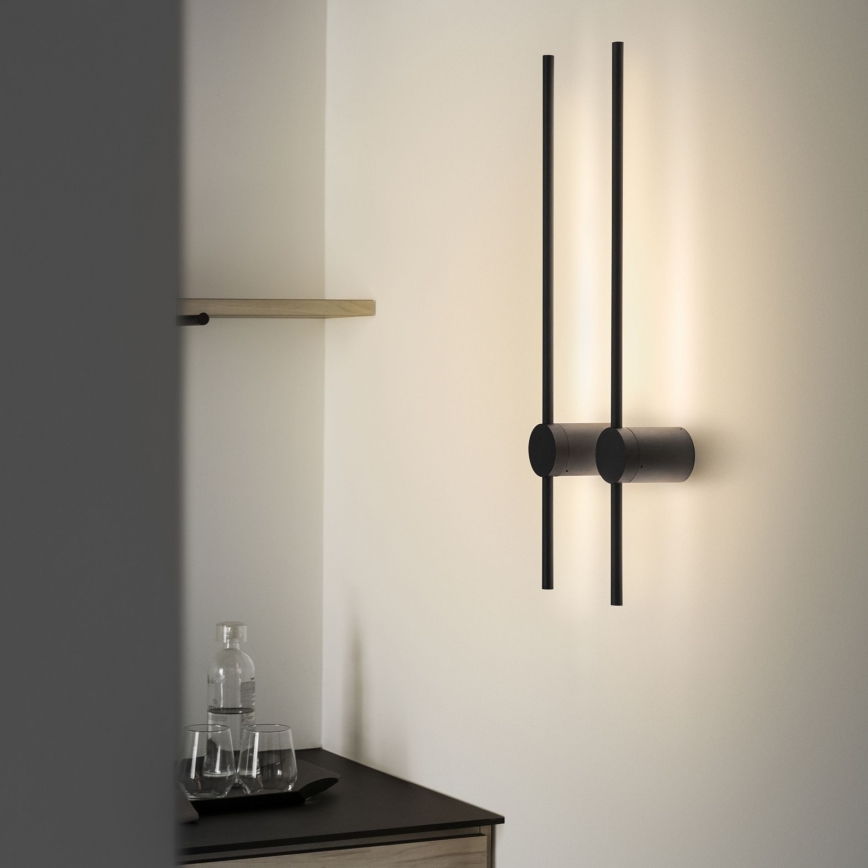 Ideal Lux - LED sieninis šviestuvas ESSENCE LED/12W/230V 3000K 70 cm CRI 90 juoda