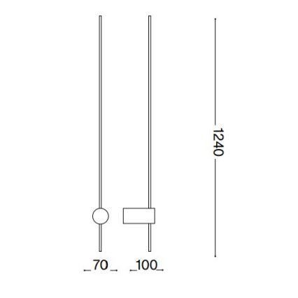 Ideal Lux - LED sieninis šviestuvas ESSENCE LED/19W/230V 3000K 124 cm CRI 90 juoda