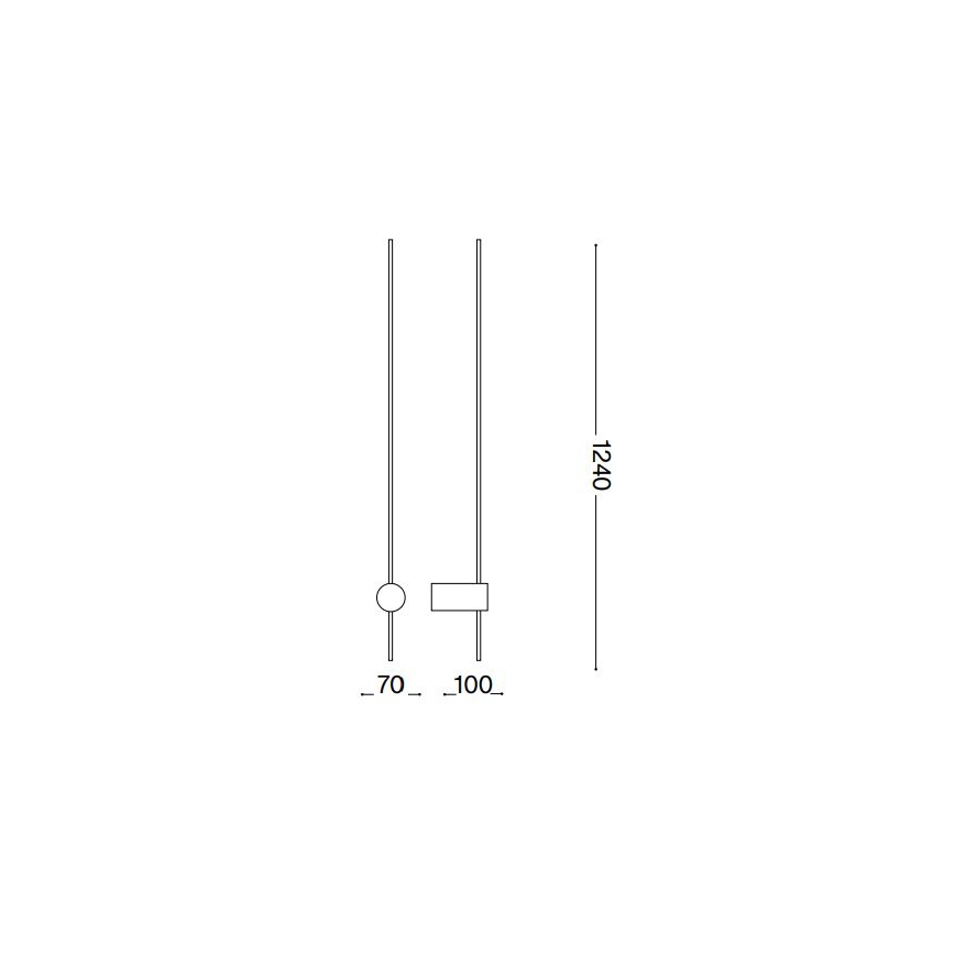 Ideal Lux - LED sieninis šviestuvas ESSENCE LED/19W/230V 3000K 124 cm CRI 90 juoda