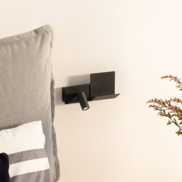 Ideal Lux - LED sieninis šviestuvas KOMODO LED/4,5W/230V USB CRI 90 juoda