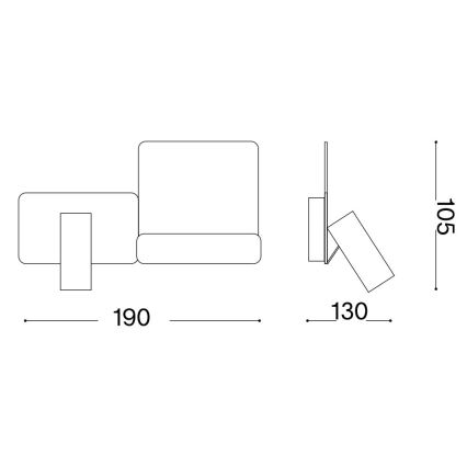 Ideal Lux - LED sieninis šviestuvas KOMODO LED/4,5W/230V USB CRI 90 juoda