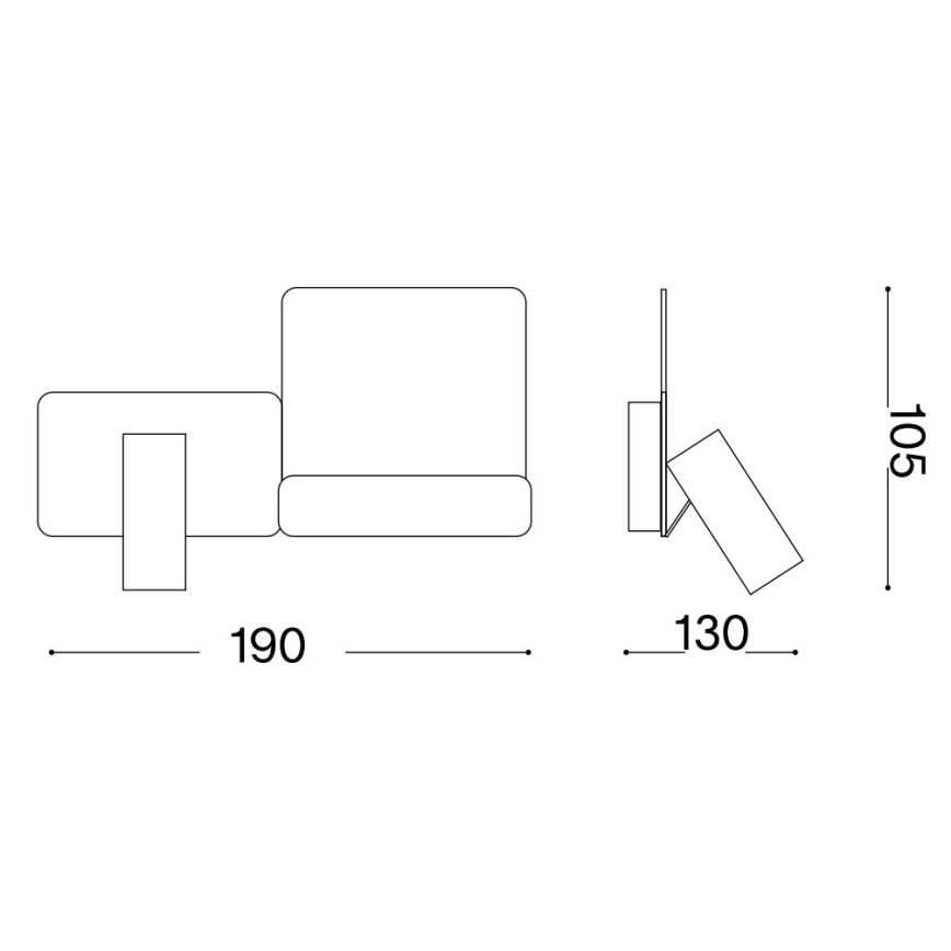 Ideal Lux - LED sieninis šviestuvas KOMODO LED/4,5W/230V USB CRI 90 juoda