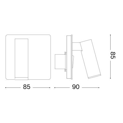 Ideal Lux - LED Sieninis taškinis šviestuvas LITE LED/3W/230V CRI 90 žalvaris
