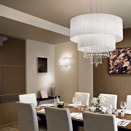 Ideal Lux - LED krištolinis sieninis šviestuvas OPERA 2xE14/40W/230V + LED/1W balta