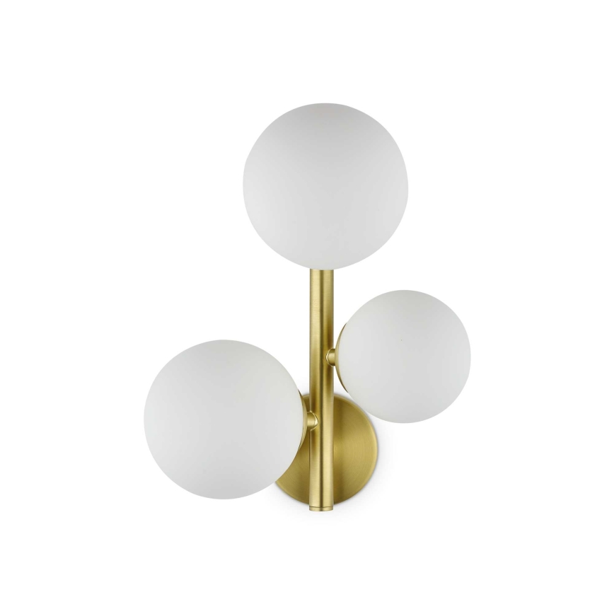 Ideal Lux - LED sieninis šviestuvas PERLAGE 3xG9/3W/230V auksas/balta