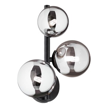 Ideal Lux - LED sieninis šviestuvas PERLAGE 3xG9/3W/230V juoda/dūminė juoda