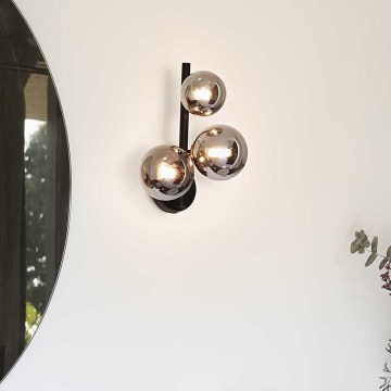 Ideal Lux - LED sieninis šviestuvas PERLAGE 3xG9/3W/230V juoda/dūminis