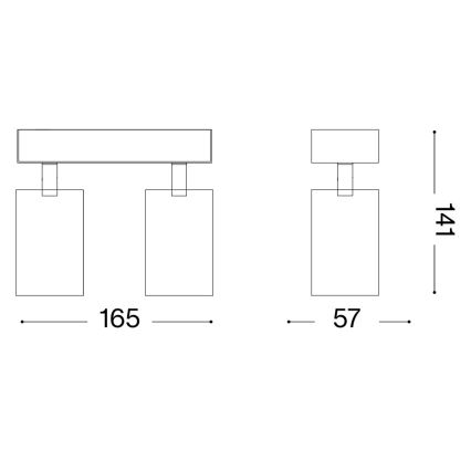 Ideal Lux - LED sieninis taškinis šviestuvas DYNAMITE 2xGU10/7W/230V CRI 90 balta