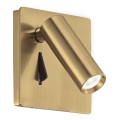 Ideal Lux - LED Sieninis taškinis šviestuvas LITE LED/3W/230V CRI 90 žalvaris