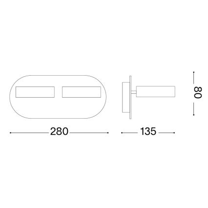 Ideal Lux - LED sieninis taškinis šviestuvas OBY 2xLED/6W/230V CRI 90 baltas