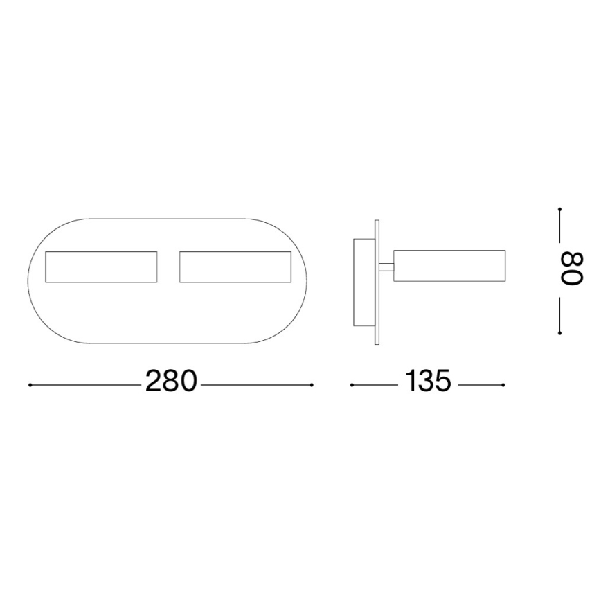 Ideal Lux - LED sieninis taškinis šviestuvas OBY 2xLED/6W/230V CRI 90 baltas