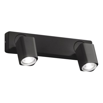 Ideal Lux - LED sieninis taškinis šviestuvas RUDY 2xGU10/7W/230V CRI 90 juodas