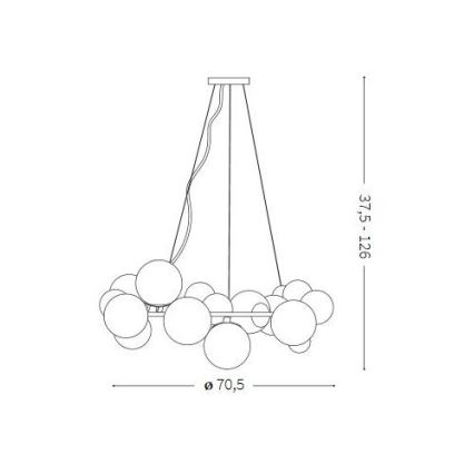 Ideal Lux - LED Sietynas ant grandinės DNA 25xG9/3,2W/230V