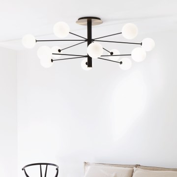 Ideal Lux - LED sietynas COSMOPOLITAN 12xG9/3W/230V diametras 145 cm juoda