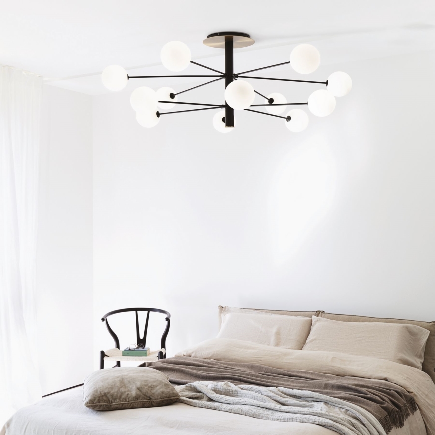 Ideal Lux - LED sietynas COSMOPOLITAN 12xG9/3W/230V diametras 145 cm juoda