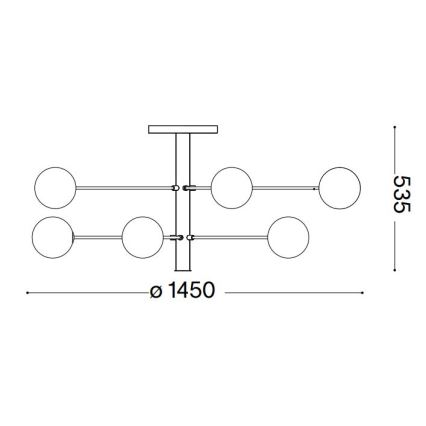 Ideal Lux - LED sietynas COSMOPOLITAN 12xG9/3W/230V diametras 145 cm juoda
