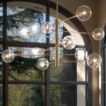 Ideal Lux - LED sietynas EQUINOXE 12xG4/2W/230V diametras 124 cm žalvaris/permatoma