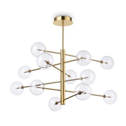 Ideal Lux - LED sietynas EQUINOXE 12xG4/2W/230V diametras 124 cm žalvaris/permatoma
