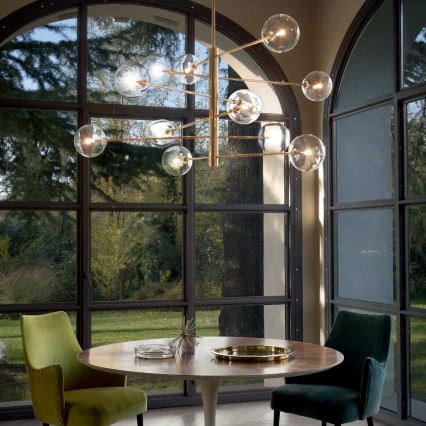 Ideal Lux - LED sietynas EQUINOXE 12xG4/2W/230V diametras 124 cm žalvaris/permatoma
