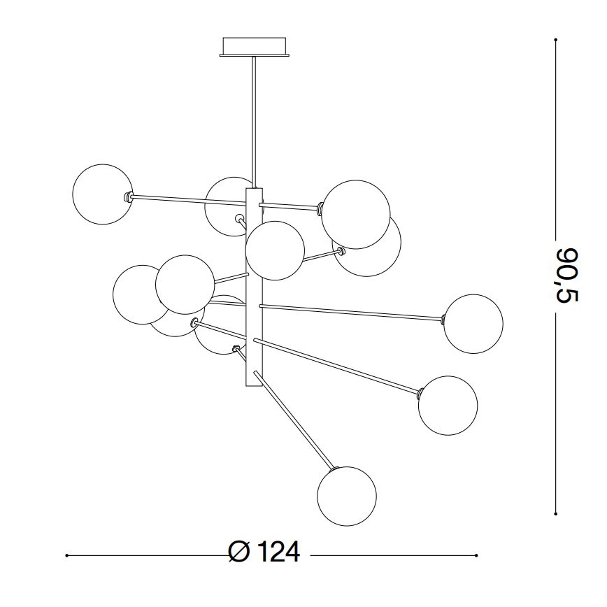 Ideal Lux - LED sietynas EQUINOXE 12xG4/2W/230V diametras 124 cm žalvaris/permatoma