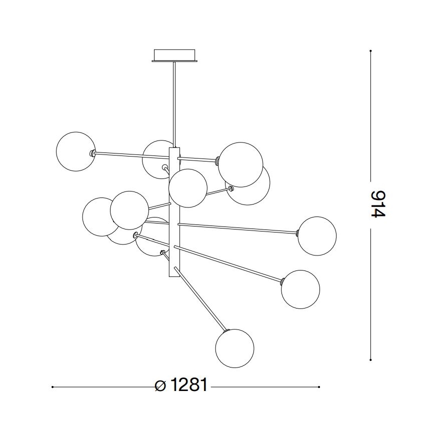Ideal Lux - LED sietynas EQUINOXE 12xG4/2W/230V diametras 128,1 cm blizgus chromas/dūminis