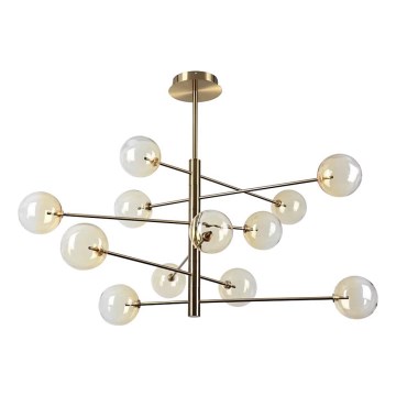Ideal Lux - LED sietynas EQUINOXE 12xG4/2W/230V diametras 128,1 cm žalvaris/dūminis