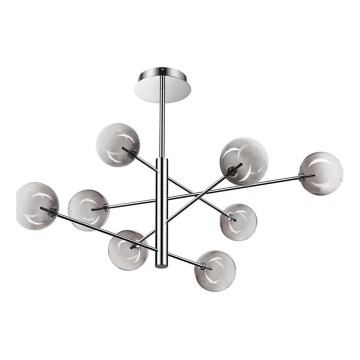 Ideal Lux - LED sietynas EQUINOXE 8xG4/2W/230V diametras 128 cm blizgus chromas/dūminis