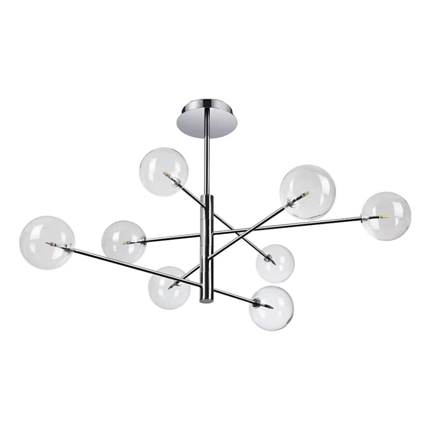 Ideal Lux - LED sietynas EQUINOXE 8xG4/2W/230V diametras 128 cm blizgus chromas/permatoma