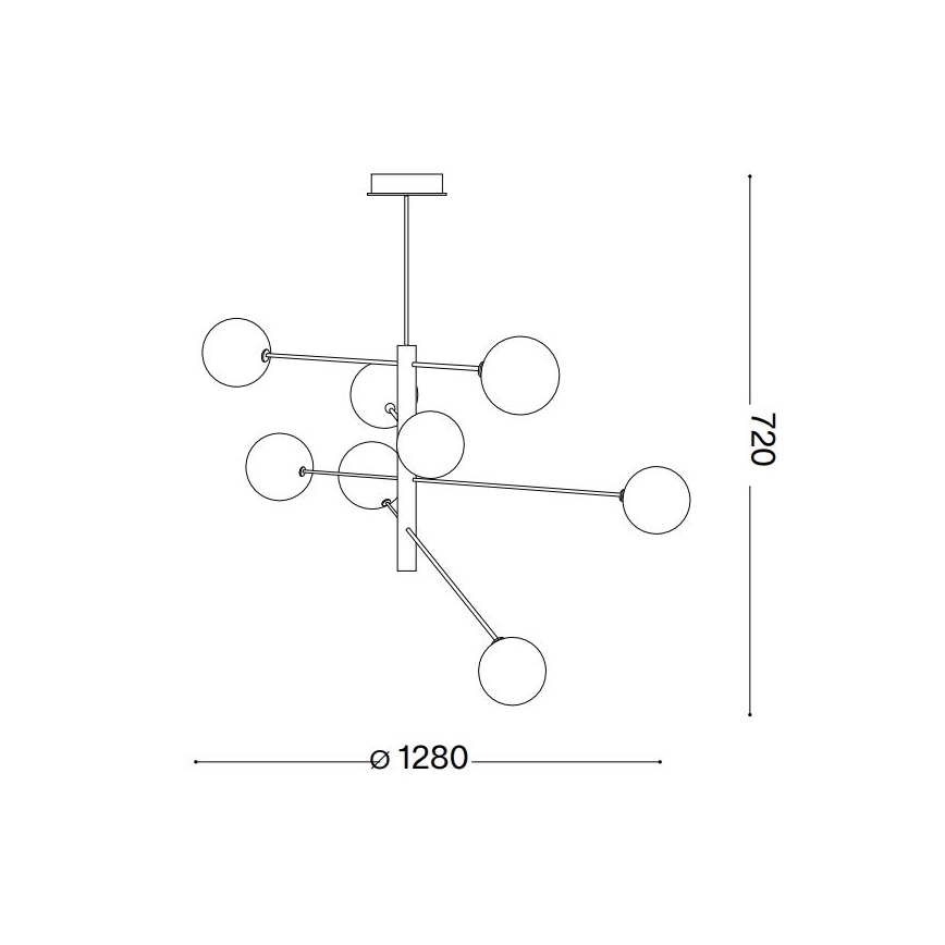 Ideal Lux - LED sietynas EQUINOXE 8xG4/2W/230V diametras 128 cm žalvaris/dūminis