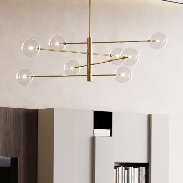Ideal Lux - LED sietynas EQUINOXE 8xG4/2W/230V diametras 128 cm žalvaris/permatoma